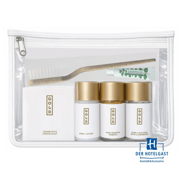 »GOLD« Übernachtungs-Set 20ml »M« PVC weiß